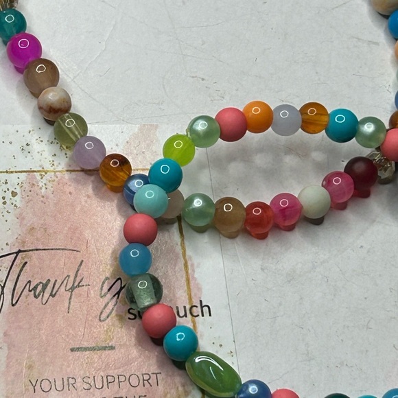 Multicolor Gemstone Bracelet and anklet Set - Picture 2 of 3